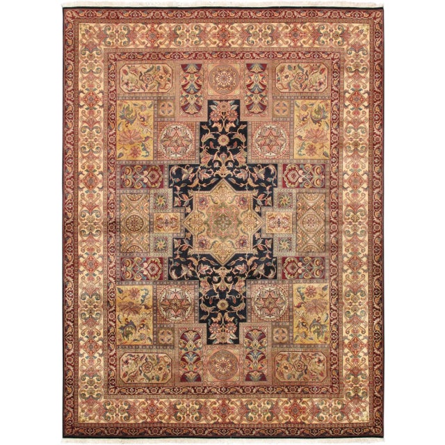Textile Pasargad Home Agra Lamb's Wool Area Rug, 9' 2" X 12' 2", Navy For Sale - Image 7 of 7