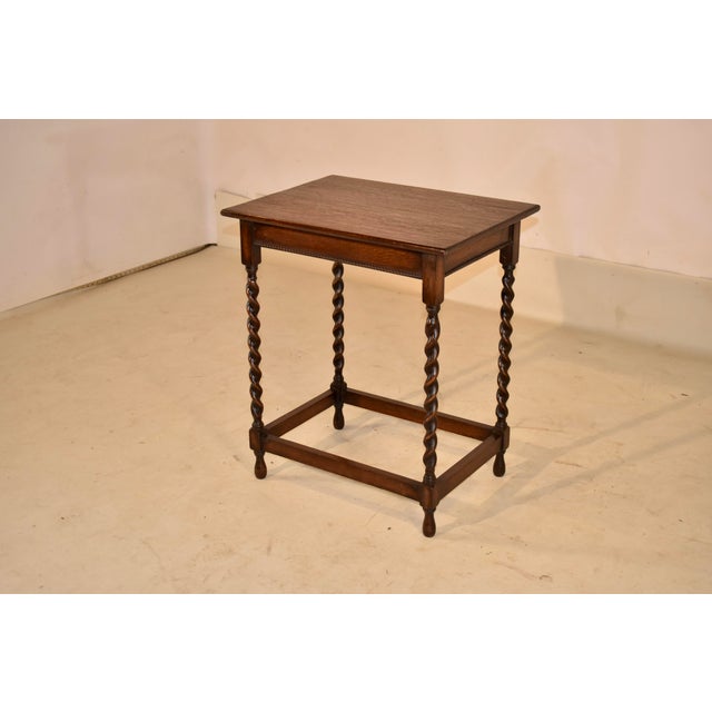 English Edwardian English Oak Side Table, Circa 1900 For Sale - Image 3 of 7