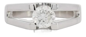 Egl Certified 1.03 Carat Round Cut Diamond Platinum Split-Shank Solitaire Ring Size 6.5