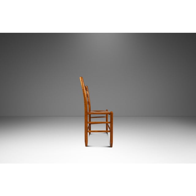 Brown Mid-Century Modern Patinaed Armchair in Solid Oak in the Manner of Arthur Umanoff, Usa, C. 1960s For Sale - Image 8 of 18