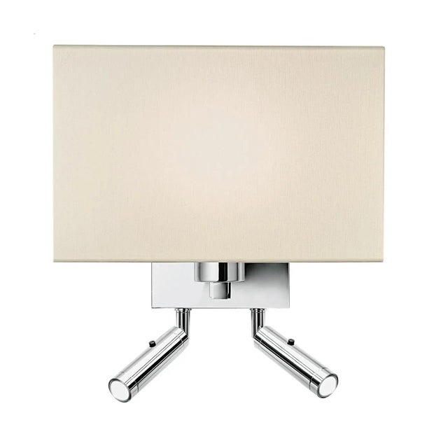 This Combination Wall Light Is For Twin Bed Configuration With Main Light Switched Remotely And Two Cylindrical Led Heads...