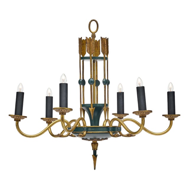 French Vintage Empire Style Arrow Chandelier For Sale