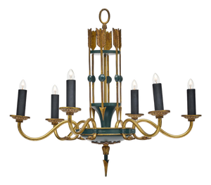 French Vintage Empire Style Arrow Chandelier
