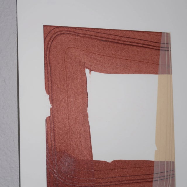 2020s Original Minimal Abstract Painting in Rust and Sand by Artist Casey R Klein For Sale - Image 5 of 11