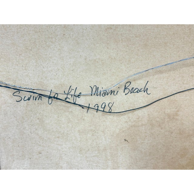 “Swim for Life, Miami Beach” Figurative Oil Painting by Eduardo Lluria Miralles For Sale - Image 14 of 15