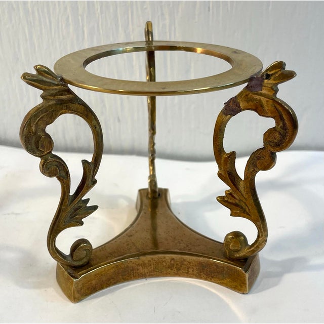 Mid-Century Modern Vintage Brass Dragon Stand For Sale - Image 3 of 7