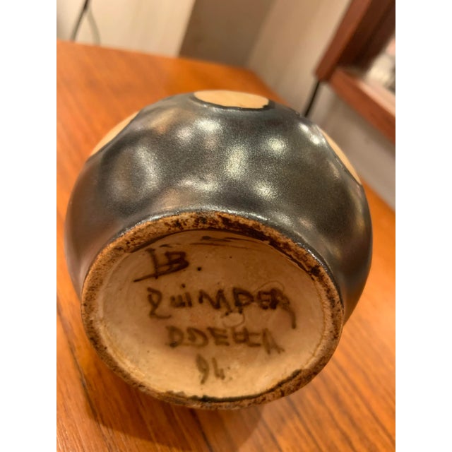 Quimper Odetta Art Deco Vase Enamel Stoneware Quimper vase, bearing the Odetta mark (1922 - 1935) from the Grande Maison...