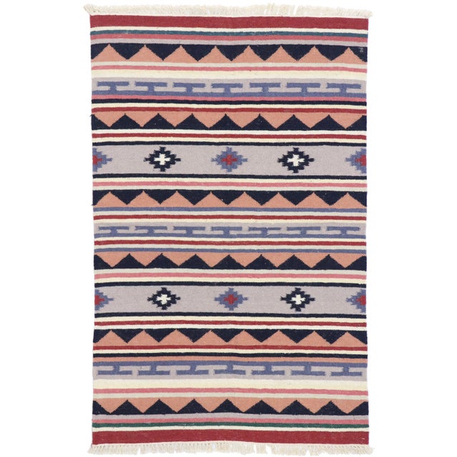 Vintage Persian Shiraz Kilim Rug - 03'02 X 04'11 For Sale - Image 9 of 9