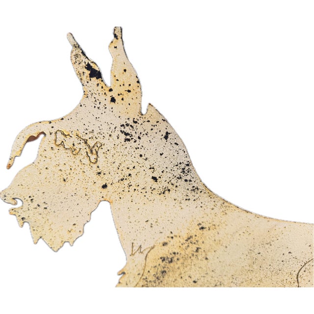 Antique White 1980s 2 Metal Scottish Terrier Dog Sculptures For Sale - Image 8 of 8