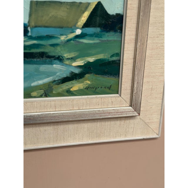 Bengt Hillgrund, Farm by the Lake, 1950s, Oil Painting on Canvas, Framed For Sale - Image 6 of 18