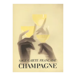 1932 French Art Deco Champagne Lithograph-Paul Iribe