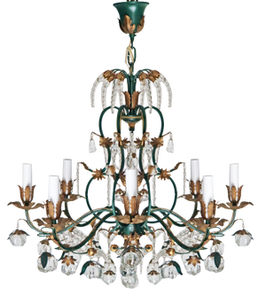 Large Chandelier with Frosted Apples and Pears by Palme & Walter Palwa, 1960s