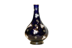Vintage Dark Blue Art Ceramic Vase