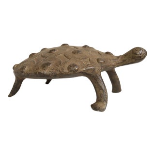 Vintage African Bronze Turtle For Sale