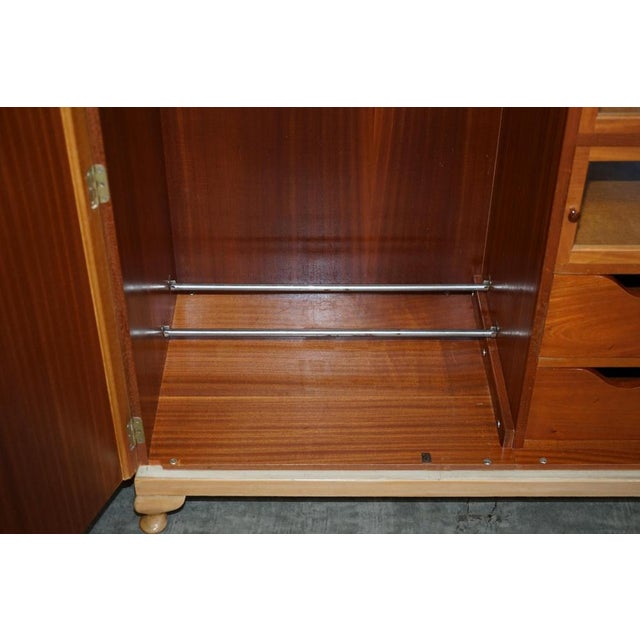 Large Light Walnut Wardrobe, 1940s For Sale - Image 14 of 18
