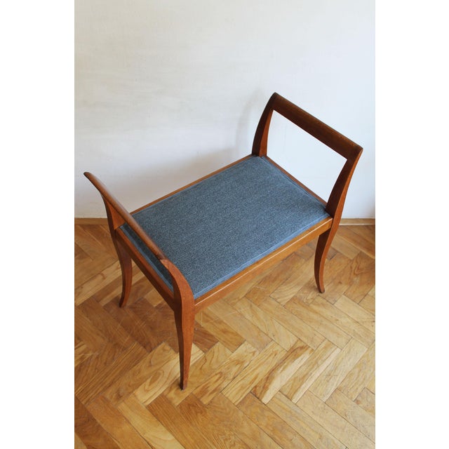 Wood Art Deco Sculptural Tabouret with Curved Arms, 1920s For Sale - Image 7 of 13