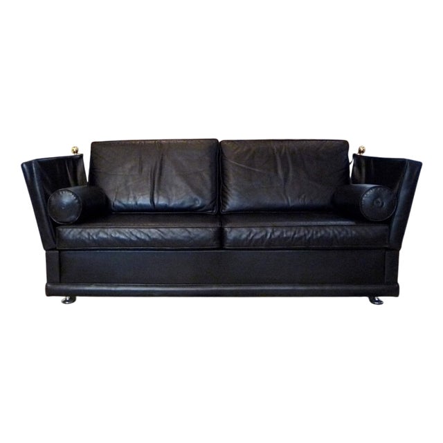 Classical Leather Knole-Type Two-Seater Sofa, Germany, 1960s For Sale