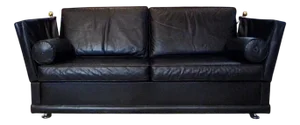 Classical Leather Knole-Type Two-Seater Sofa, Germany, 1960s