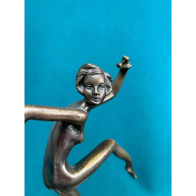 Art Deco Bronze Dancing Girl, 1920s-1940s For Sale - Image 6 of 9
