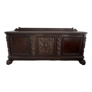 Victorian Carved Walnut Clawfoot Buffet Sideboard Credenza - Zipfel Furniture For Sale