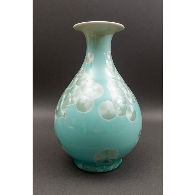John Richard Powder Blue Mother of Pearl Porcelain Vase 11 3/8" For Sale - Image 4 of 8