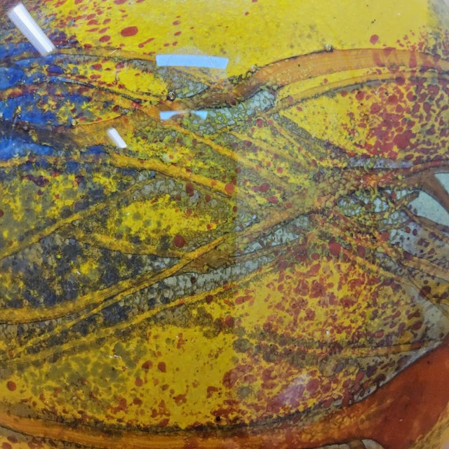 Glass Mouth-Blown Studio Glass Vase in Yellow Tones attributed to Ioan Nemtoi, 2000s For Sale - Image 7 of 18