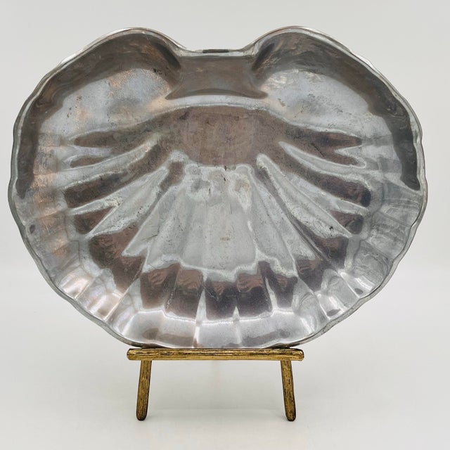 Mid-Century Modern 1960s Wilton Armetale Scallop Shell Serving Dish For Sale - Image 3 of 10