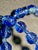 Glass MCM Jewelry in Swarovski Styled Leaded Crystal Cornflower Blue Necklace With Aurora Borealis Peacock Iridescence Sterling Silver Clasp For Sale - Image 7 of 9