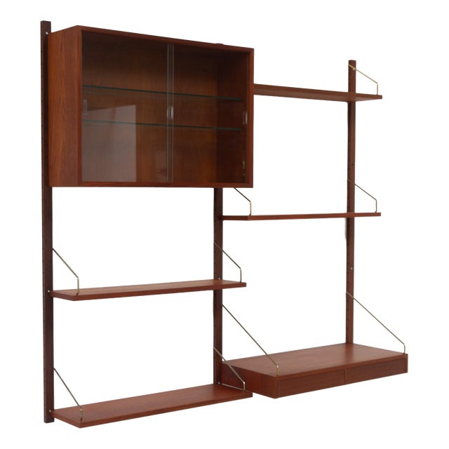 Modern Danish Teak 2-Bay Modular Wall Unit by Poul Cadovius for Cado, 1960s For Sale