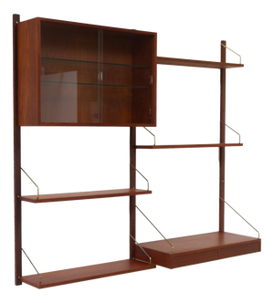 Modern Danish Teak 2-Bay Modular Wall Unit by Poul Cadovius for Cado, 1960s