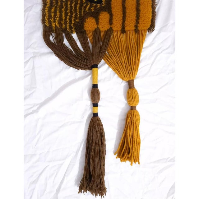 Vintage German Wool Wall Tapestry, 1970s For Sale - Image 4 of 6