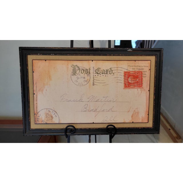 Boho Chic Mid 20th Century Post Card Poster on Wood For Sale - Image 3 of 8