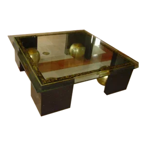 Glass and Marble Coffee Table