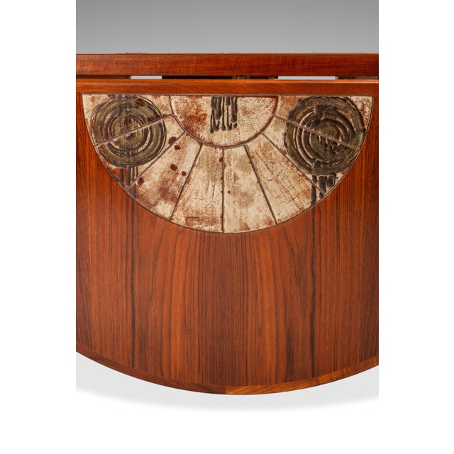 Restored Danish Modern Expansion Dropleaf Dining Table in Teak W/ Tile Inlay by Ox Art for Ansager Møbler, Denmark, C. 1977 For Sale - Image 15 of 18