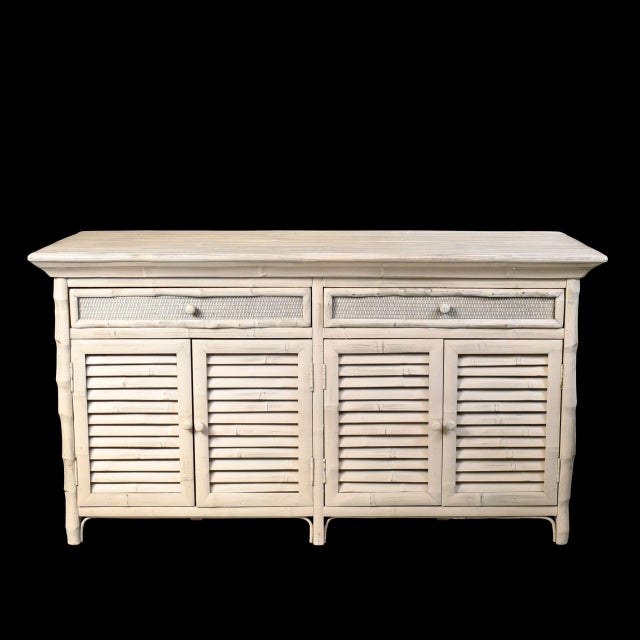 Late 20th Century Late 20th Century Distressed Split Bamboo Dresser For Sale - Image 5 of 6