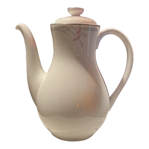 Late 20th Century Royal Doulton “Pink Carnation” English Bone China Large Coffee Server With Elegant Shapes, Design & Platinum Trims.