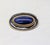 American Vintage 1980s Signed Ysl Oval Goldtone Cabochon Faux-Lapis & Black Enamel Brooch For Sale - Image 3 of 7
