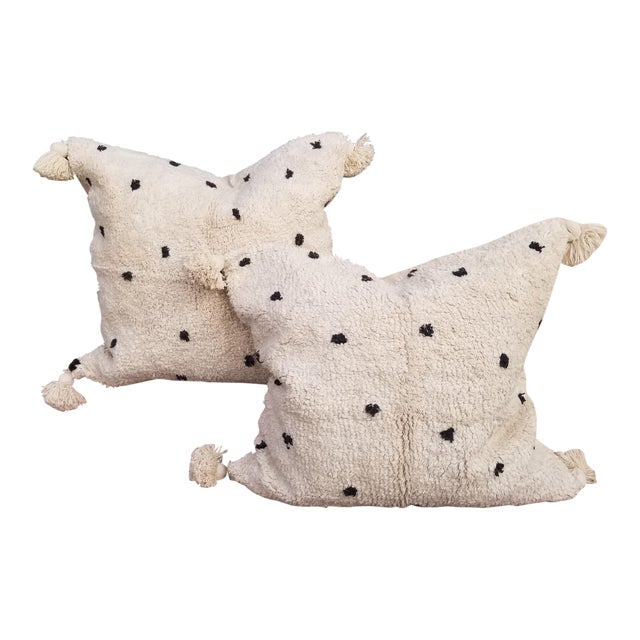 Pair Fluffy Cotton Moroccan Wedding Quilt Pillows Chairish