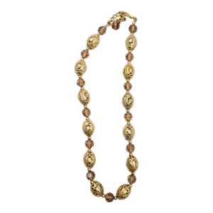 Vintage 1960s Signed Napier Singled Strand Faux-Topaz Beaded Necklace