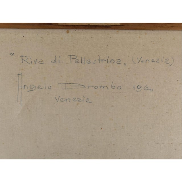 Angelo Brombo, Riva Di Pellestrina, Venice, 1960, Oil on Canvas, Framed For Sale - Image 18 of 18