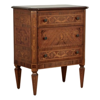 Antique Italian Neoclassical Inlaid Chest or Stand For Sale