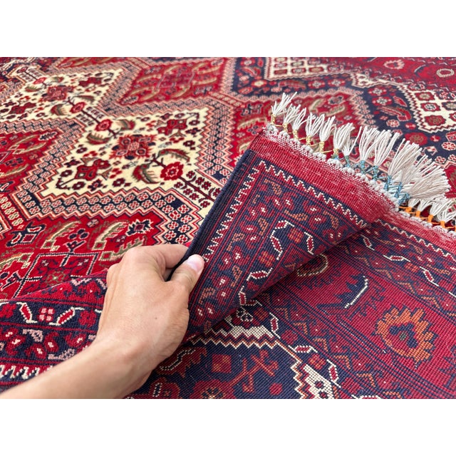 Fine Afghan Khal Mohammadi Biljik Wool Medallion Rug - 6'9" X 4'10" For Sale - Image 12 of 12