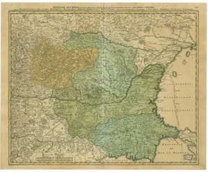 Antique Map of the Danube River attributed to Homann, 1720