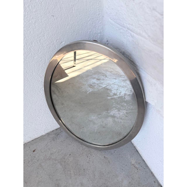 Oval Silver-Plated Metal Mirror, 1950s For Sale - Image 18 of 18