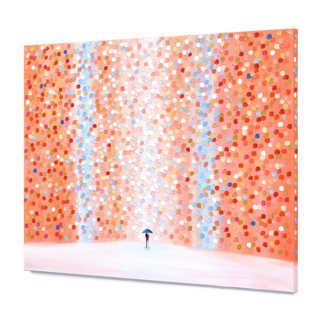 Textile Dawn Stroll - Expressive Color Drenched Textured Impasto Figurative Painting Original Artwork by Ekaterina Ermilkina For Sale - Image 7 of 9