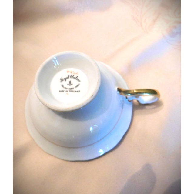 Antique English Royal Chelsea Bone China Cup and Saucer, Golden Rose For Sale - Image 4 of 12