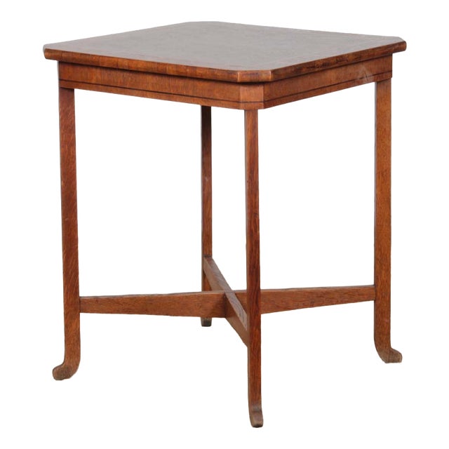 Early 20th Century Square Marquetry Games Table For Sale