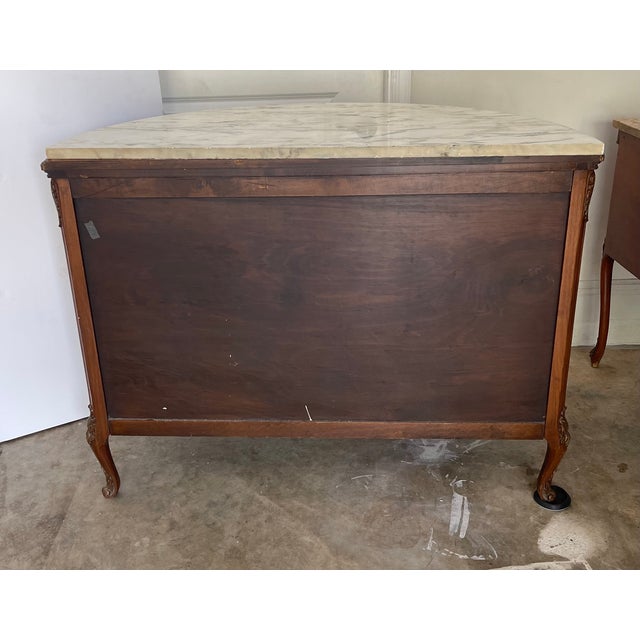 Antique French Louis XVI Style Marquetry Semilune Commode For Sale - Image 4 of 6