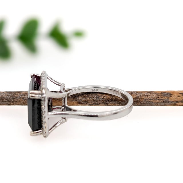 9.2Ct Bi-Color Tourmaline Ring With Natural Diamonds: Solid 14k Gold, 15x11mm, Size 6.75 For Sale In Columbus - Image 6 of 7