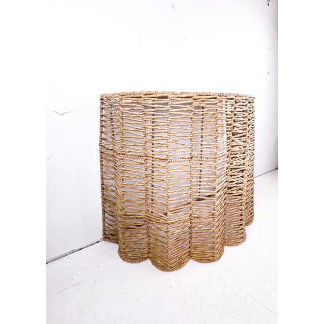 Vintage Woven Seagrass Demi-Lune Table For Sale In Portland, OR - Image 6 of 9